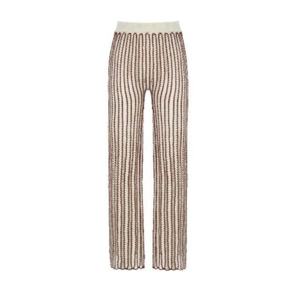 My Beachy Side Pants‎ Hand-Crochet Elastic Waist Rust Gold Flame Size S